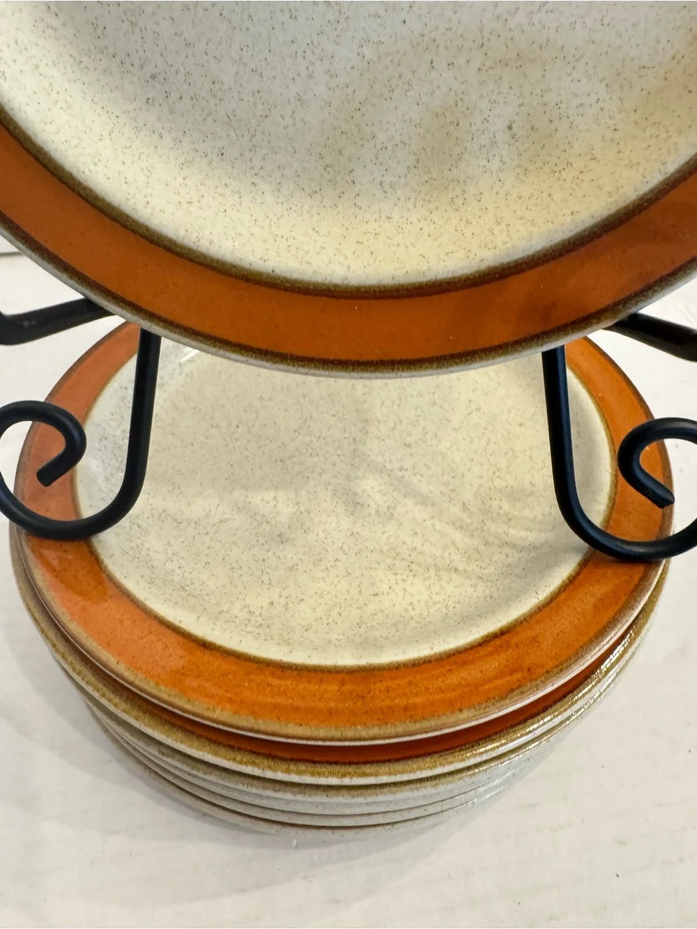 Lot of 4 Sears Sahara Orange Rim Salad Plate 7 1/8